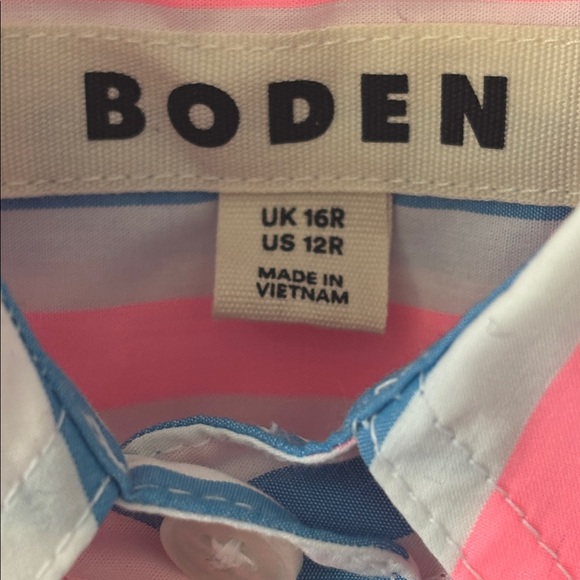 Boden Connie Relaxed Stripe Cotton Blend Button-Down Shirt 12 - Picture 6 of 8